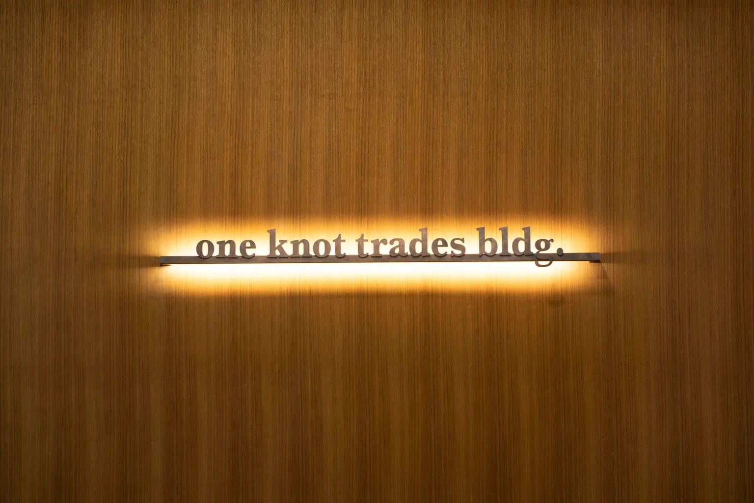 One knot trades bldg. Entrance